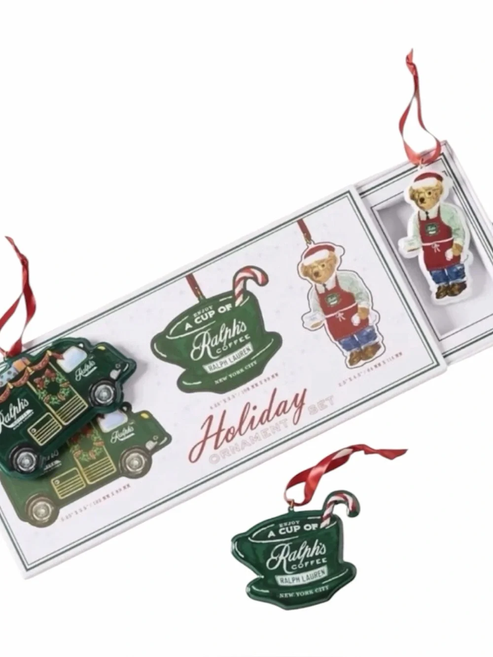 Ralph’s Coffee Ralph Lauren Holiday Ornament Gift Set Truck Polo Bear NWT